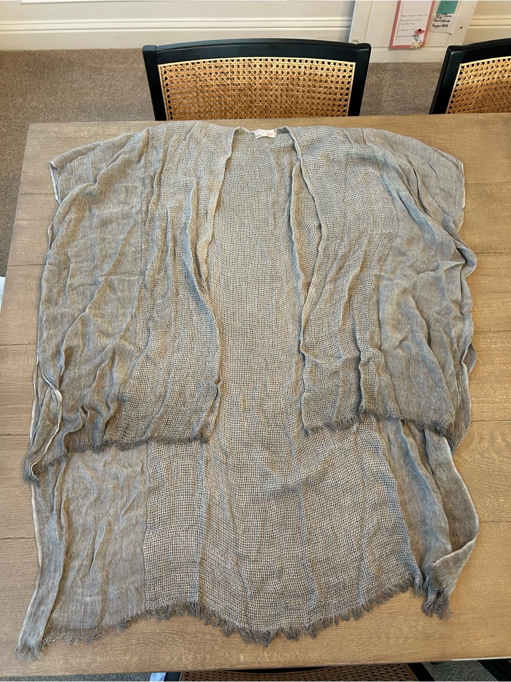 Free people Lightweight Gray Open Knit Cardigan Shrug/kimono